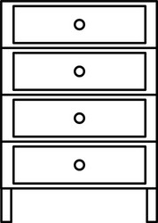 line cabinet archive file document with drawer vector