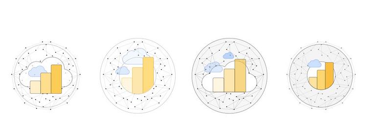 power bi global data visualisation for statistics vector image