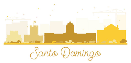 Santo domingo city skyline golden silhouette vector