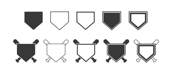 Baseball home plate icon template vector