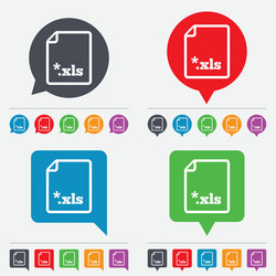 excel file document icon download xls button vector image