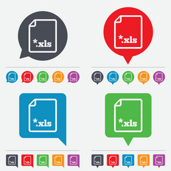 Excel file document icon download xls button vector