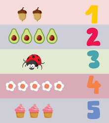 number and objects game design vector image