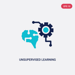 two color unsupervised learning icon from vector image