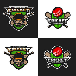 Cricket Sports Logo Set Vector Image