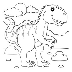 giganotosaurus coloring page for kids vector