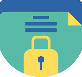 isolated data document and padlock design vector image