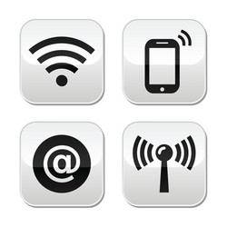 Wifi Network Buttons Set - Internet Zone vector image