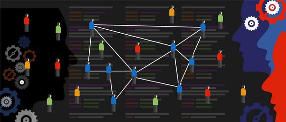 algorithm bias code create echo chamber filter vector image