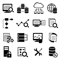 Cloud Computing & Data Icons vector image