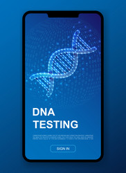 Dna spiral 3d polygonal symbol for ui ux design vector