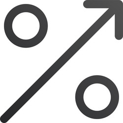 Percent up arrow icon percentage growth Royalty Free Vector