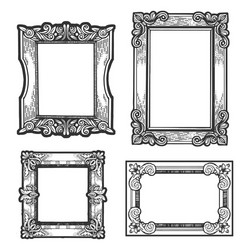 Antique Picture Frames Sketch Vector Image