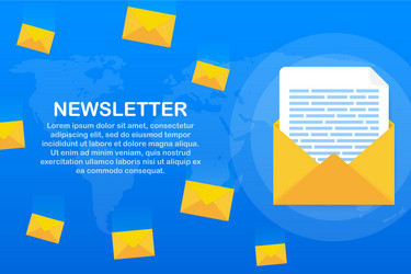envelope with a newsletter concept open message vector image