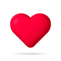 heart icon 3d red shape for love valentine health vector