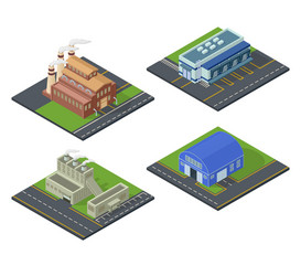 Set of isolated 3d isometric realistic cartoon Vector Image