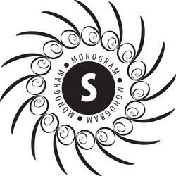 monogram in frame vector image