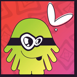 monster with heart on abstract color background vector image