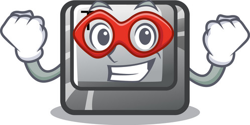 super hero t button installed on character vector image