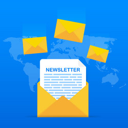 envelope with a newsletter concept open message vector image
