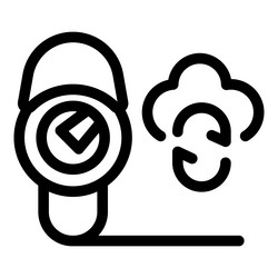 security camera sending data to cloud storage icon vector image