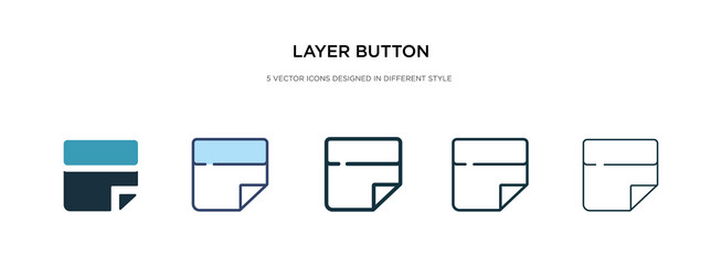 layer button icon in different style two colored vector image