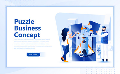 puzzle concept flat web page design template vector image