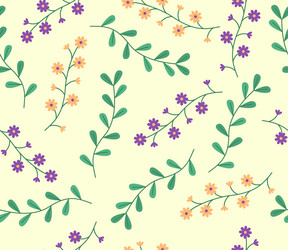 Seamless pattern of flowers for motif background vector