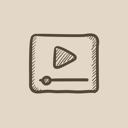 Video player sketch icon vector