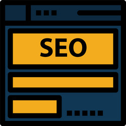 website server data hosting seo tech flat color vector image