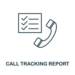 Call tracking report icon monochrome sign from Vector Image