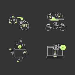 nft chalk icons set vector