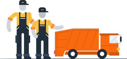 truck with garbage container vector