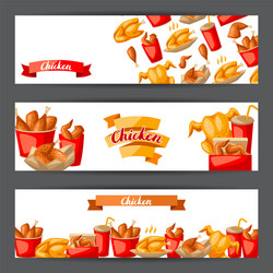 Fast food fried chicken meat vector