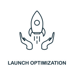 Launch optimization icon line element from vector