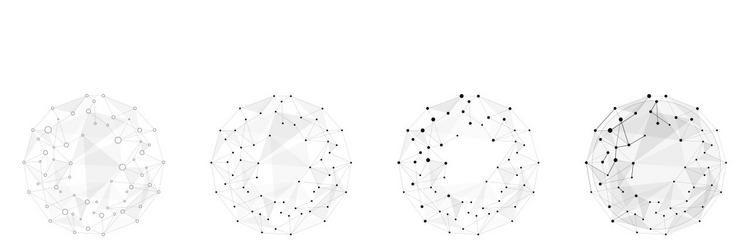 set of connected web dots global data vector image