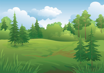 Green Forest Summer Landscape Royalty Free Vector Image