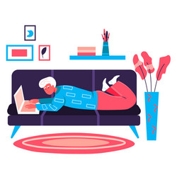 freelancer working at home office concept vector