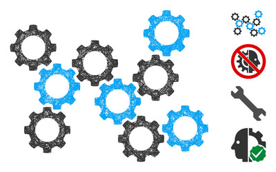 gears web mesh vector image