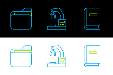 set line user manual document folder and robotic vector image