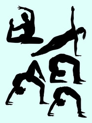 silhouette of energetic woman Vector Image