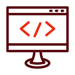 coding thick line two color icons for personal vector image