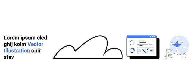 data visualization and cloud computing vector image