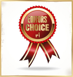 Editors choice red label with ribbons vector