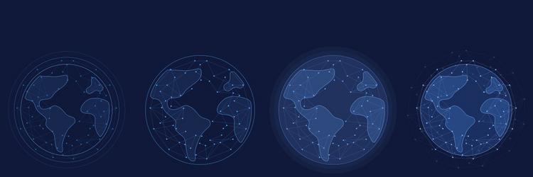 set of connected web dots global data vector image