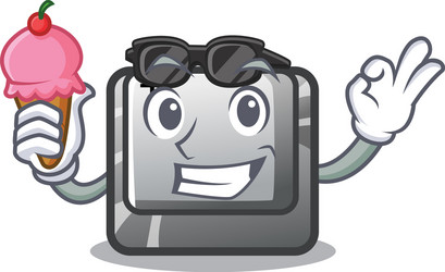 with ice cream t button installed on character vector image