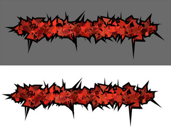 graffiti abstract red spiked shape pattern on whit vector image