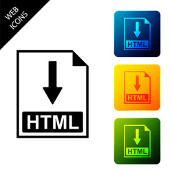 html file document icon download button vector image