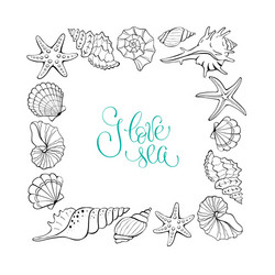 i love sea poster Vector Image