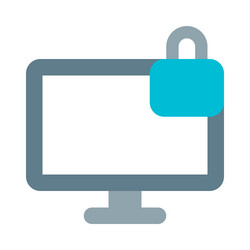 monitor equipped with lock for enhanced security vector image